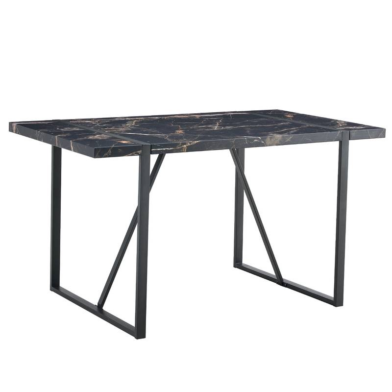 Chic Black Rectangular Dining Table for Gatherings