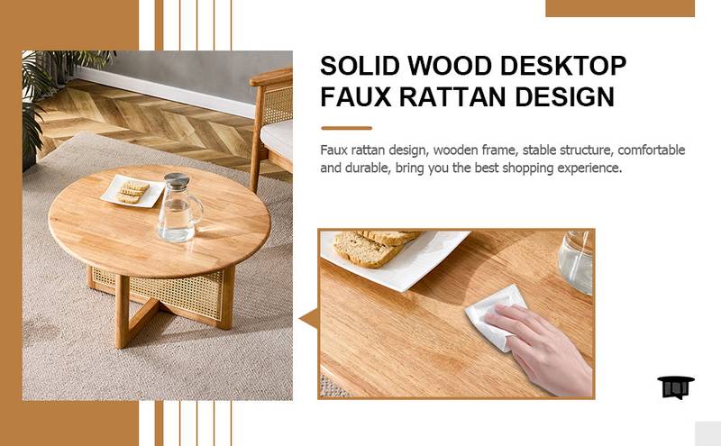 Chic Rattan-Accent Coffee Table