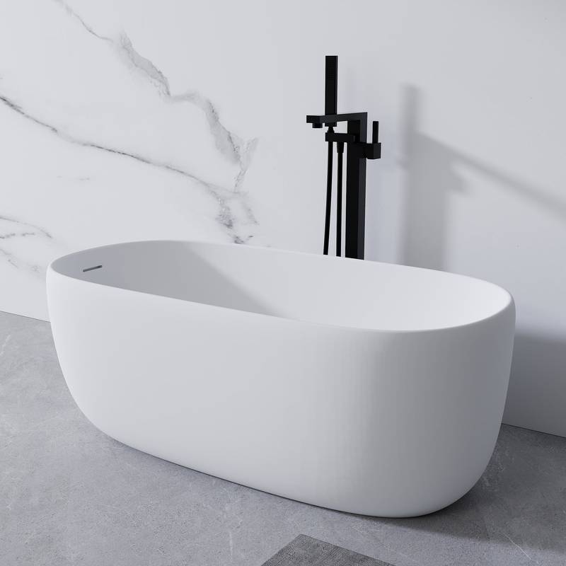 Modern Soaking Bathtub in White