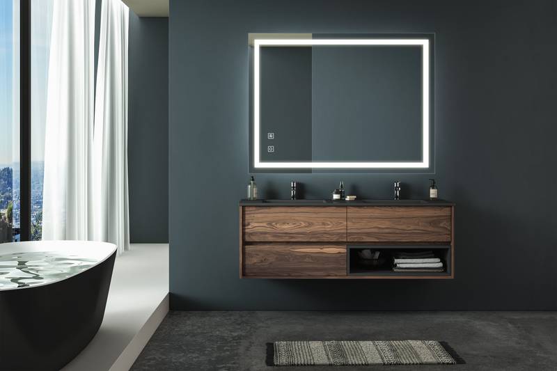 Illuminate Luxe: Dimmable LED Vanity Mirror with Anti-Fog & Versatile Control