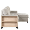 Chic Light Gray Chaise Lounge with Hidden Storage and USB Charger