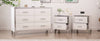 Chic White Dresser & Nightstand Set with Stylish Mirror Accents