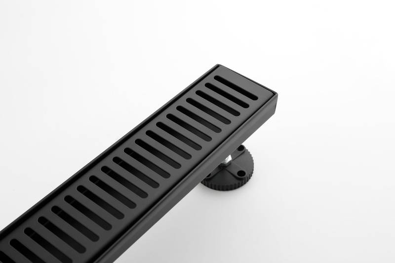 Sleek Linear Shower Drain with Easy-Clean Grate and Hair Strainer