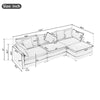 Chic L-Shape Chenille Sofa with Ottoman & Pillows