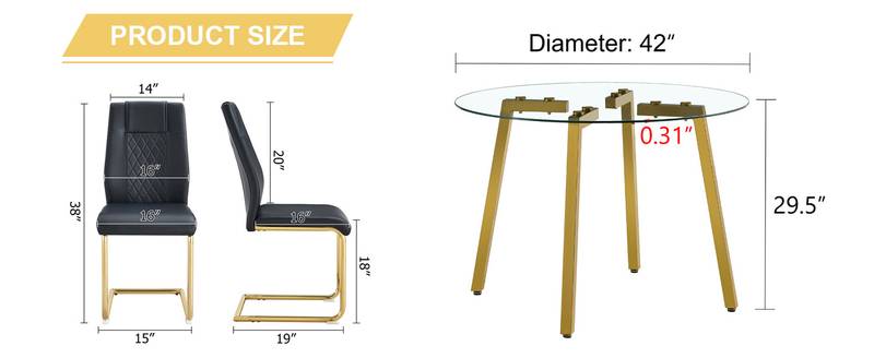 Chic Glass Dining Set with Sleek Black Chairs