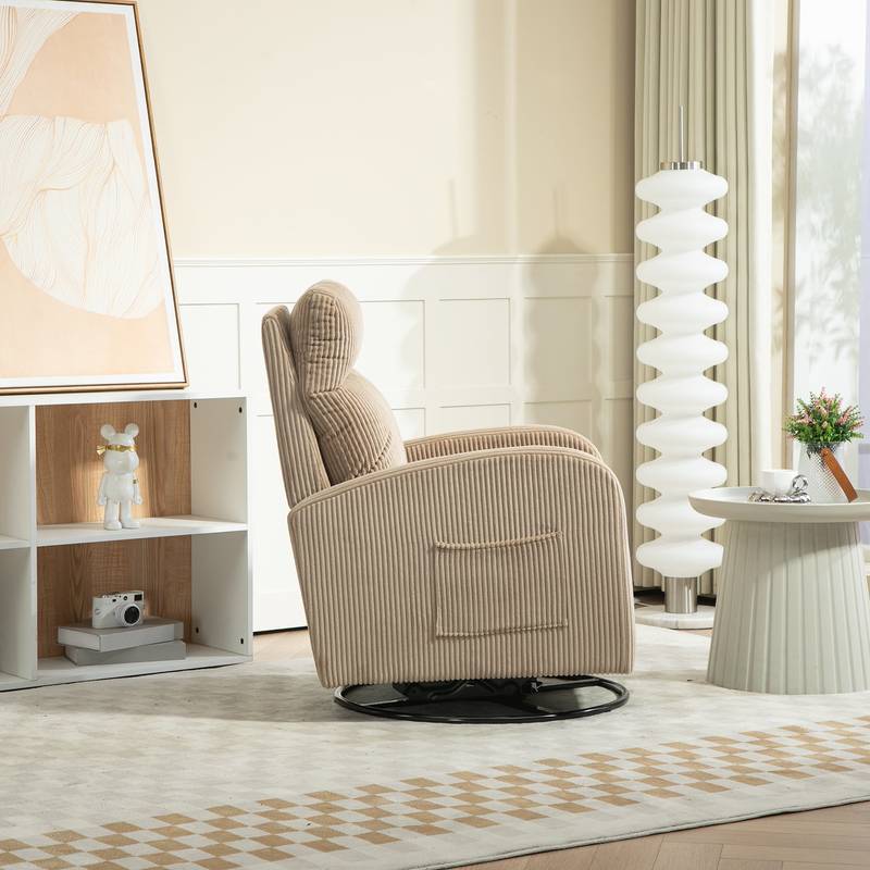 Cozy Glider Rocking Chair in Soft Flannel