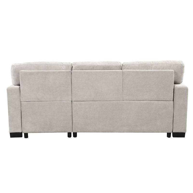 Chic Light Gray Chaise Lounge with Hidden Storage and USB Charger