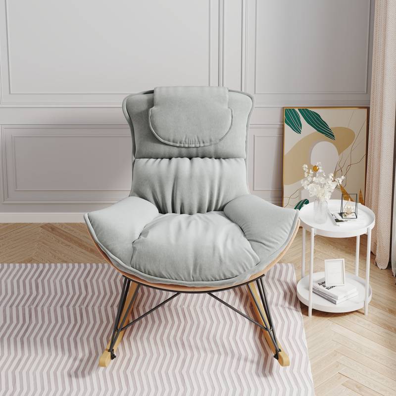 Cozy Rocking Chair - Light Green Luxe Comfort