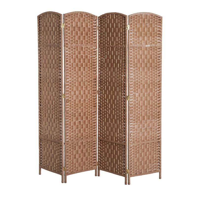 Natural Wicker Room Divider - Stylish Privacy Screen