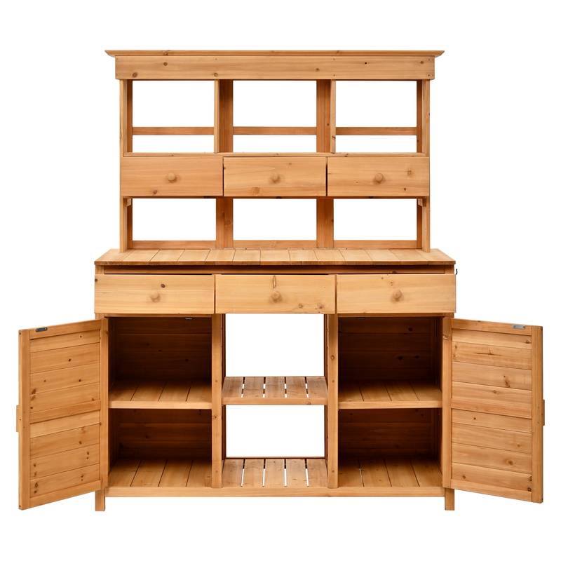 TOPMAX Tall Garden Potting Bench & Storage Station