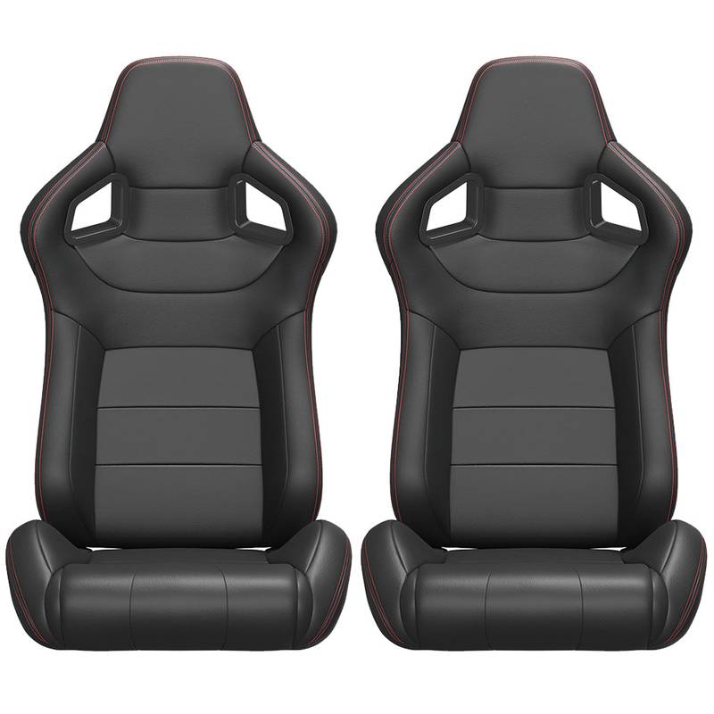 Dynamic Racing Seat Duo with Red Stitching