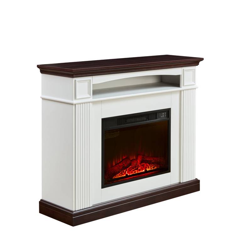 CozyGlow Freestanding Electric Fireplace with Mantel Shelf