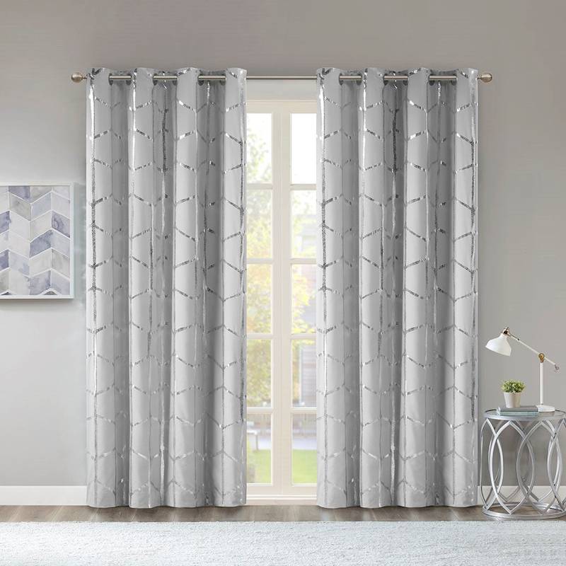Light-Blocking Metallic Grommet Curtain Panel