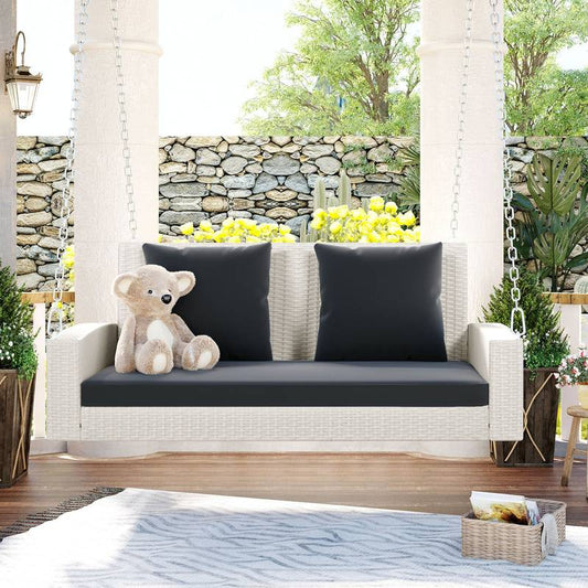 Cozy Wicker Swing for Two
