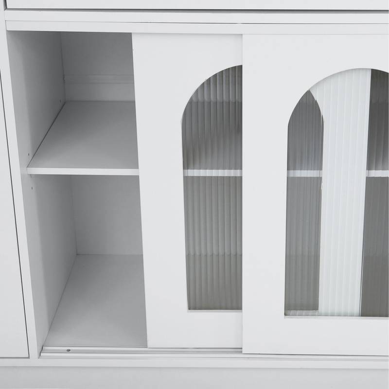 Stylish Buffet & Coffee Bar Storage with Hutch and Power Outlet