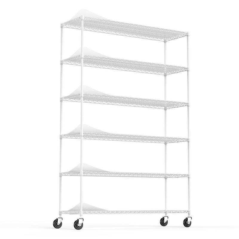 Rolling Heavy-Duty Wire Shelves