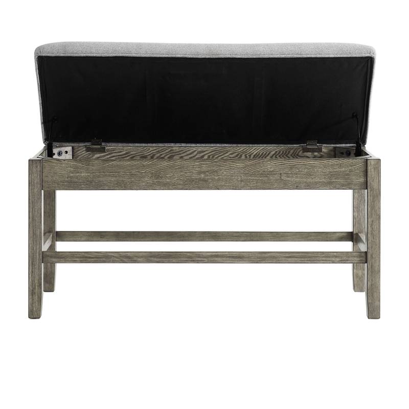 Grayson Dark Gray Storage Bench