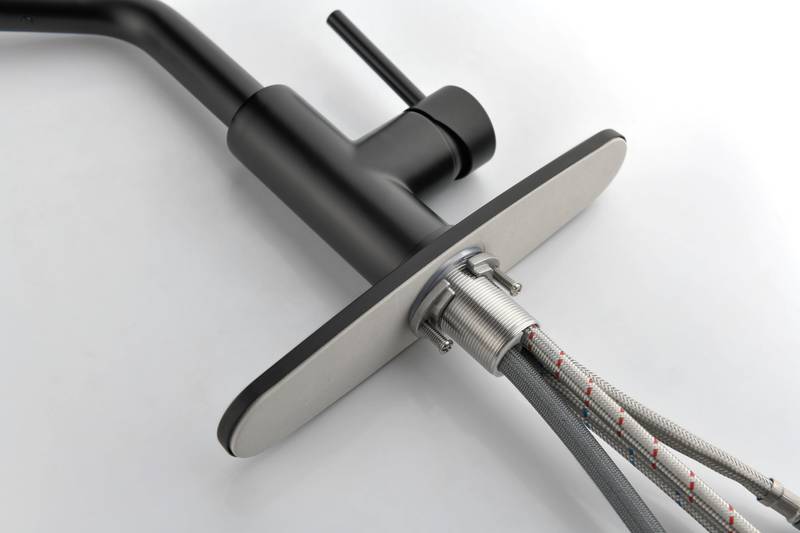 Sleek Matte Black Pull-Down Kitchen Faucet