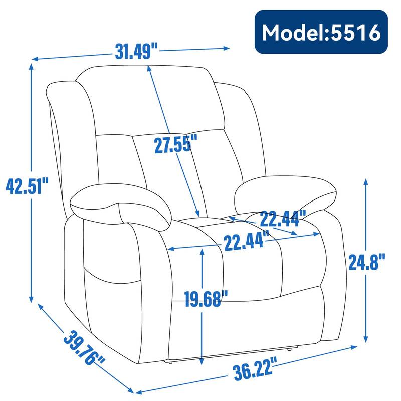 Ultimate Comfort Leather Recliner with Massage & Heat