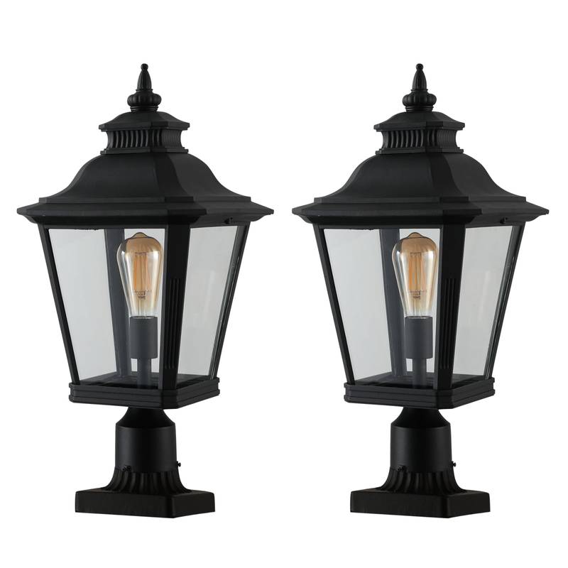 Illuminate Your Outdoors: Versatile Glass Column Lights (Set of Two)