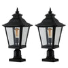 Illuminate Your Outdoors: Versatile Glass Column Lights (Set of Two)