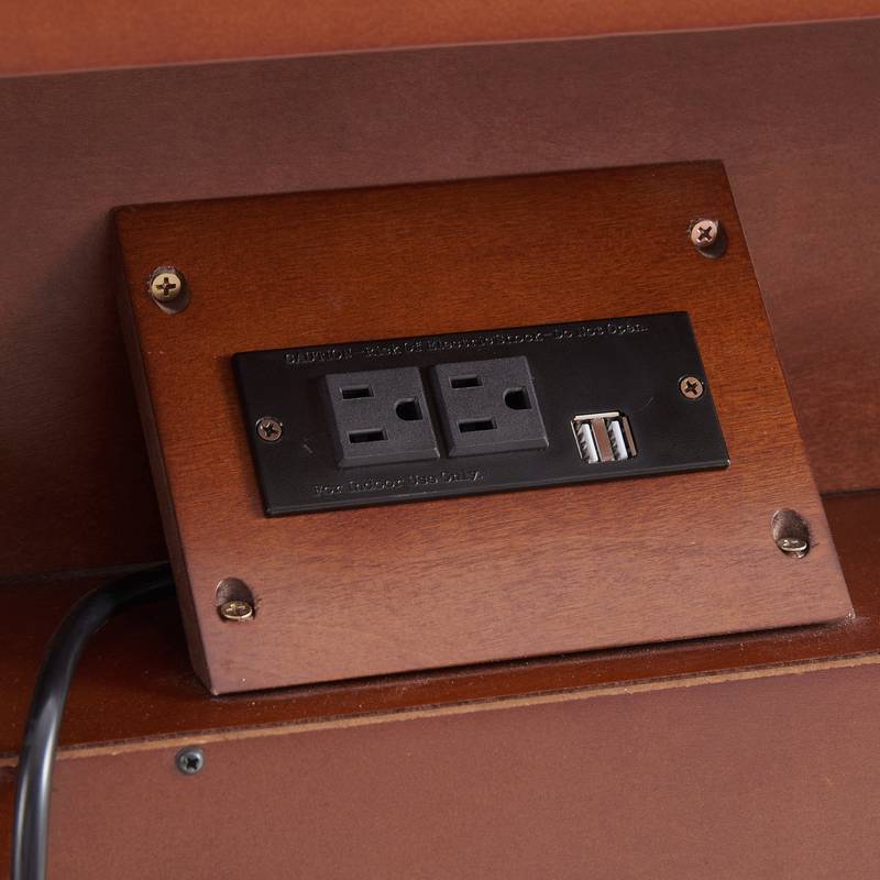 Chic Farmhouse Nightstand with USB Charging & Storage