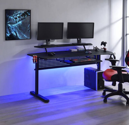 ACME Vildre Black Gaming Table with USB Charging