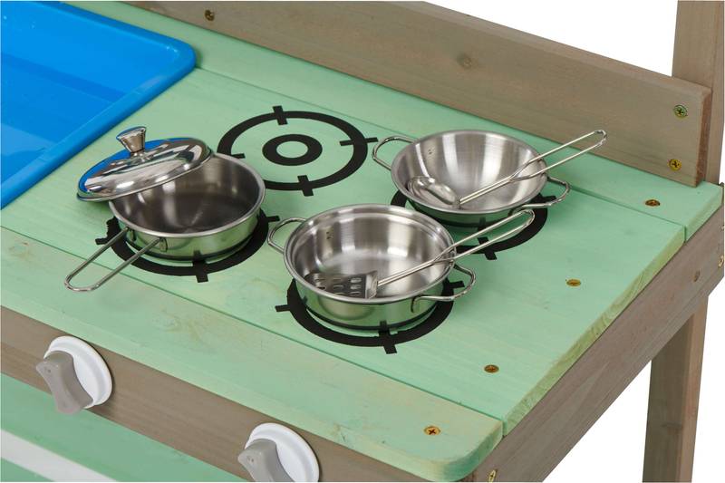 Outdoor Wooden Play Kitchen & Water Set for Kids