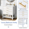 Navy Bliss Bathroom Vanity with Open Storage & Two Drawers