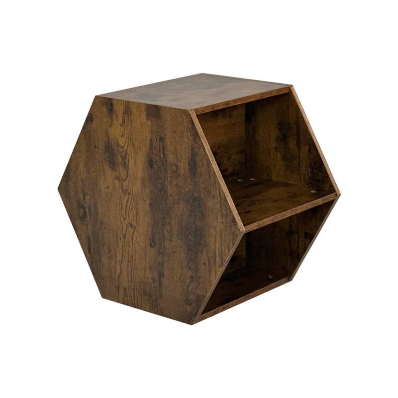 Chic Hexagon Wood Coffee & Side Table Set