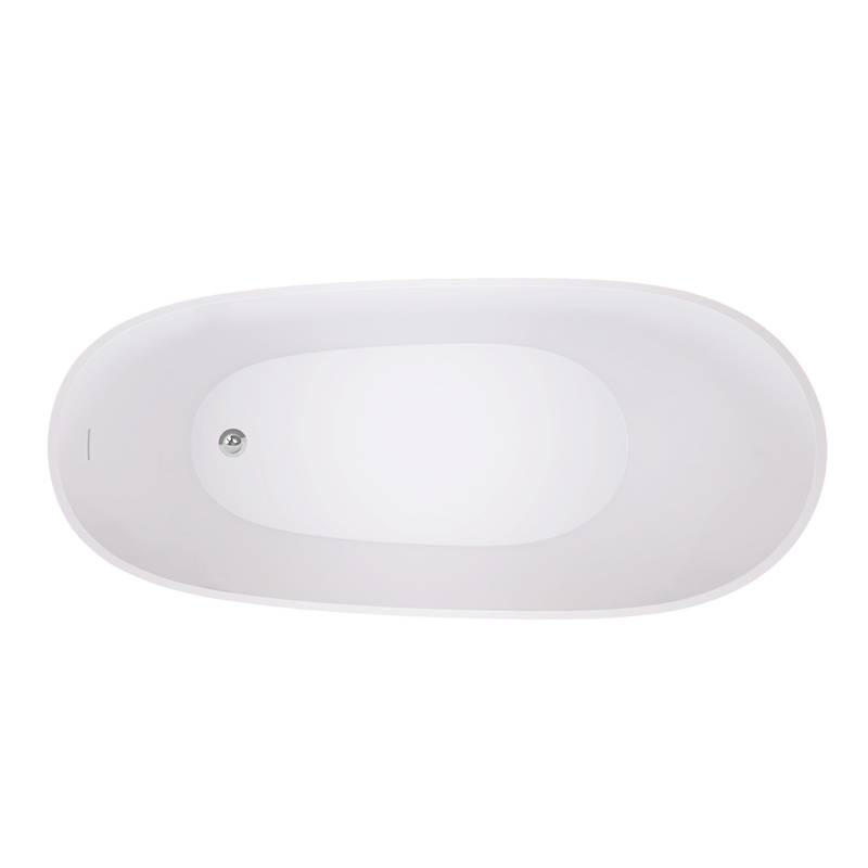 Serenity Oval Soaking Tub - Chic Adjustable Freestanding Bath with Chrome Drain