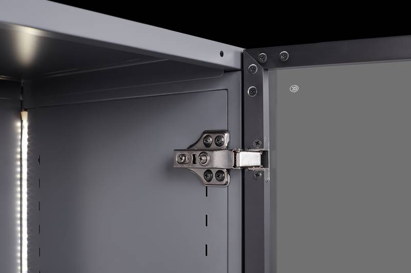 Stylish Double Door Glass Display Cabinet with LED Lights