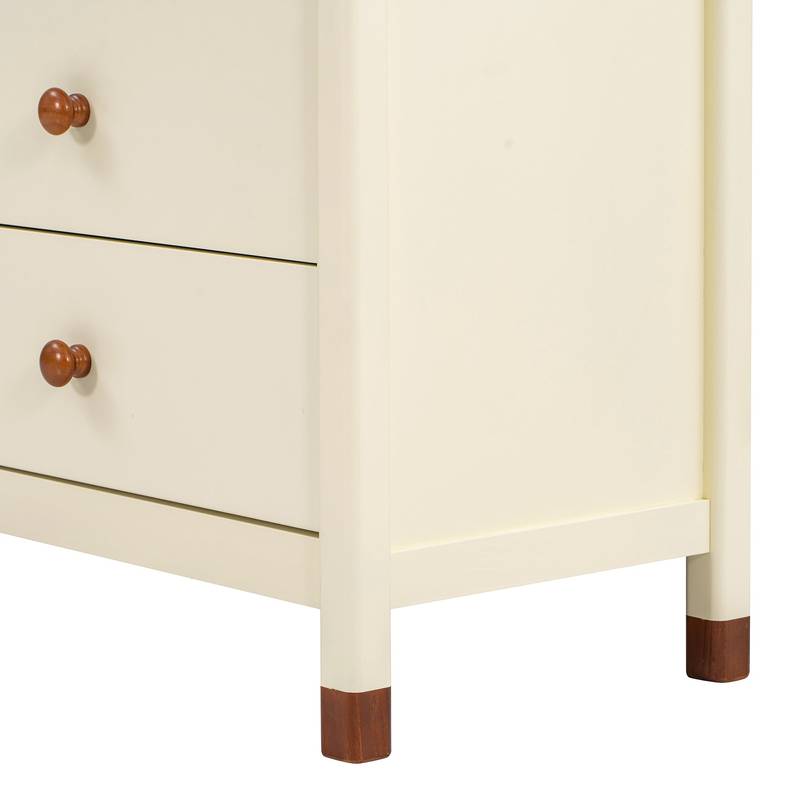 Charming Kids' Storage Dresser in Cream & Walnut