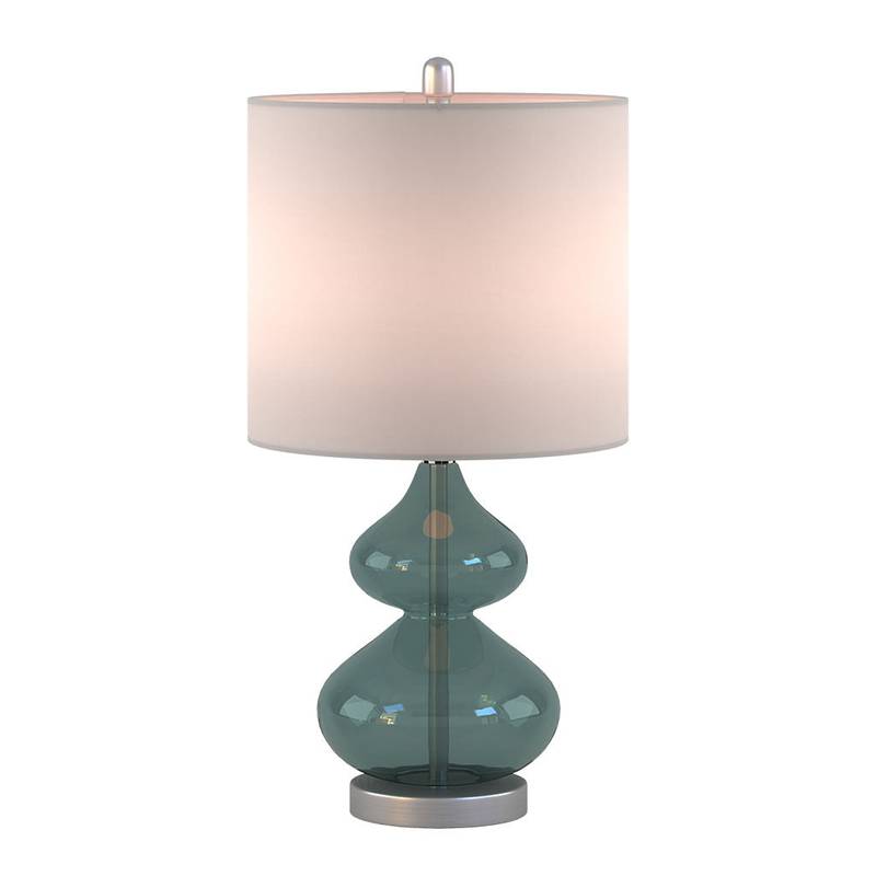 Sleek Ellipse Glass Table Lamps - Set of Two