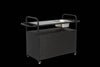Chic Wicker Bar Cart with Ice Bucket & Lockable Wheels