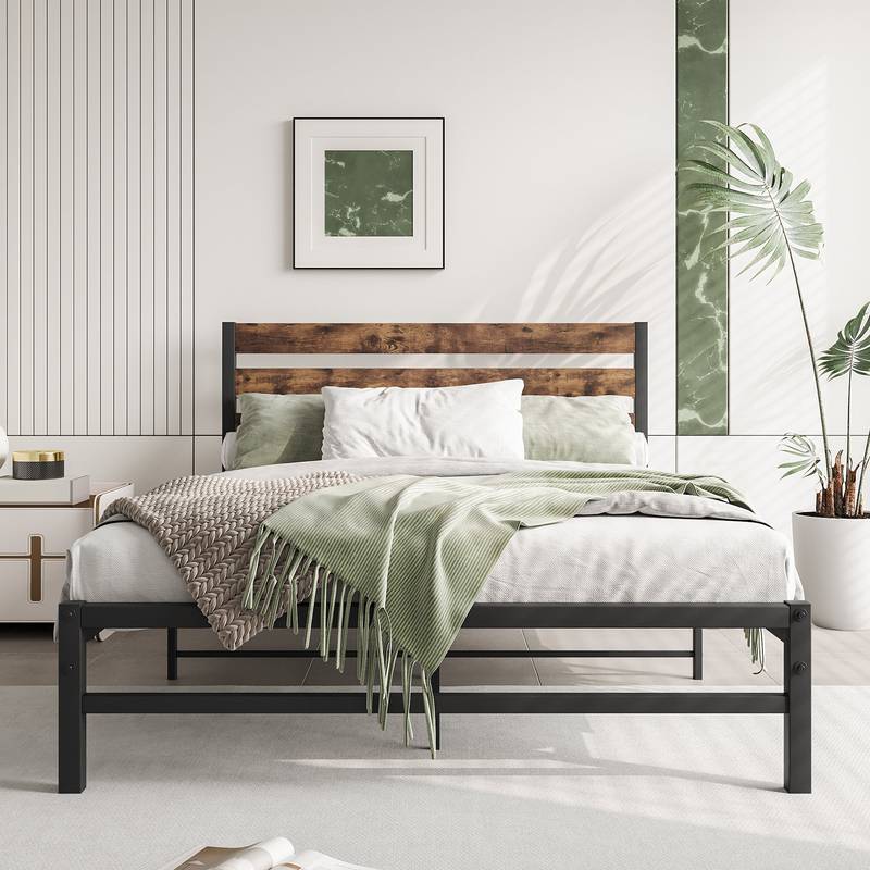Rustic Vintage Platform Bed Frame