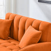 Chic Velvet Loveseat - Perfect for Small Spaces, Cozy & Stylish in Orange