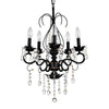 Radiant Vintage Crystal Chandelier - Matte Black & Gold Elegance