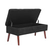 Chic Black Linen Storage Bench