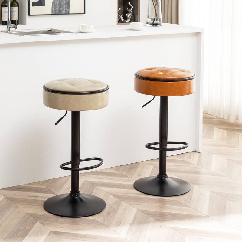 Stylish Swivel Bar Stools - Set of Two
