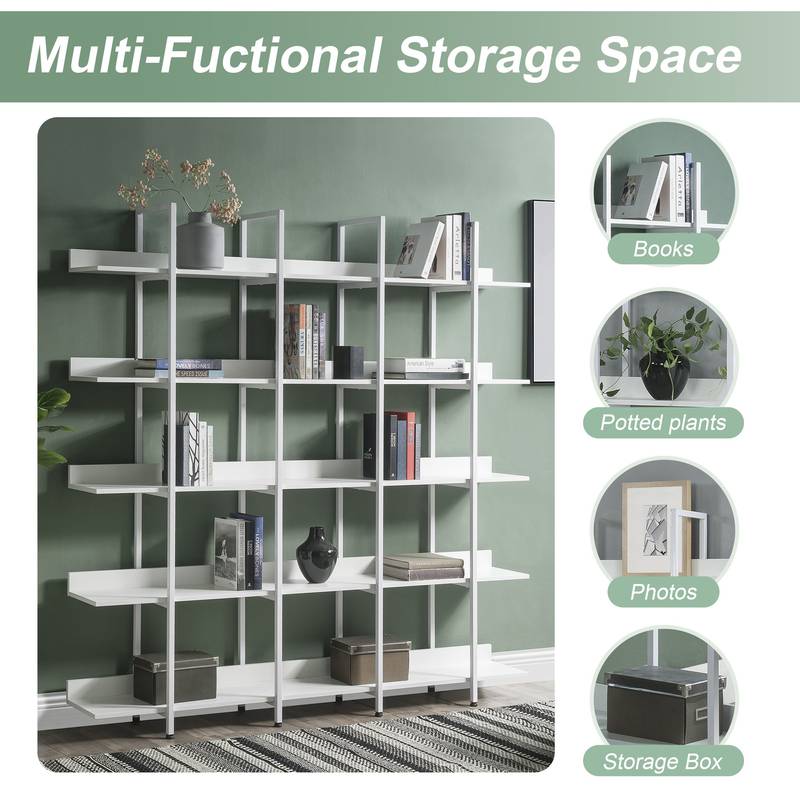 Vintage Industrial 5-Tier Bookshelf