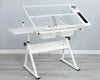 Versatile Glass Drafting Table & Chair Set