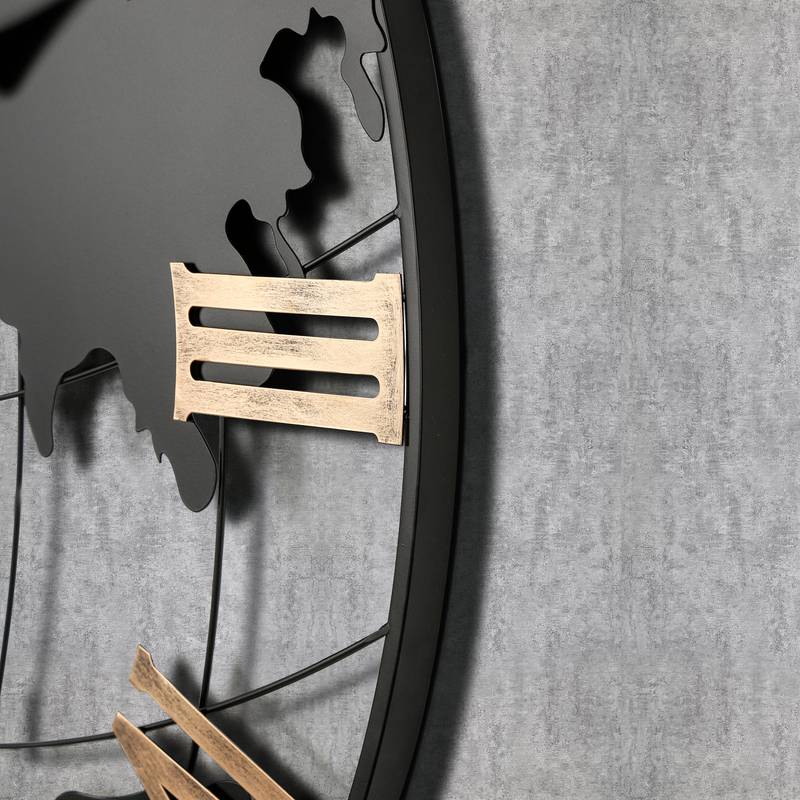 Vintage-Inspired World Map Wall Clock