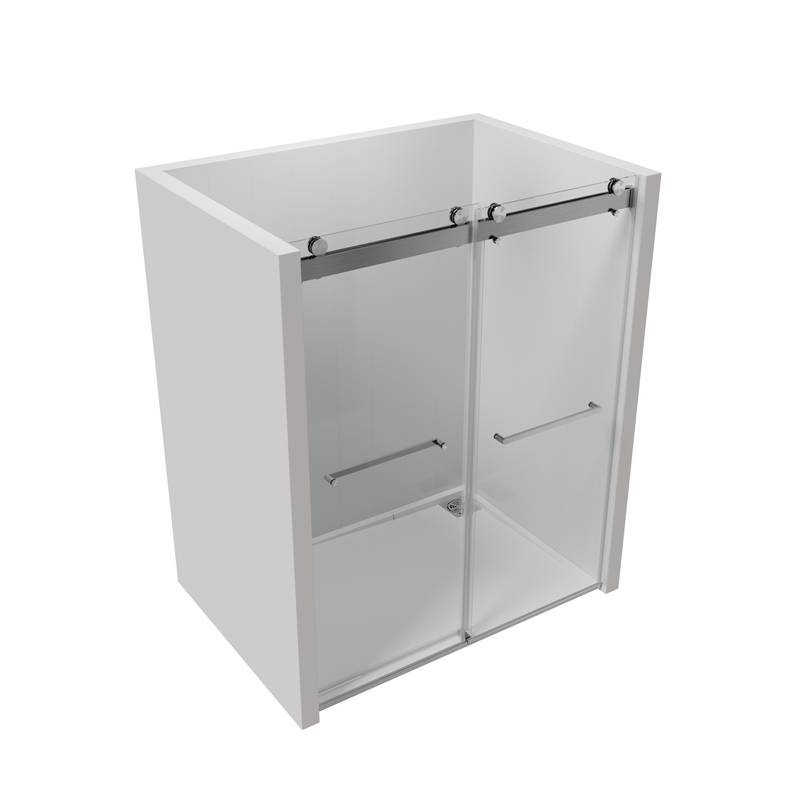 Sleek Soft-Close Frameless Shower Door in Brushed Nickel