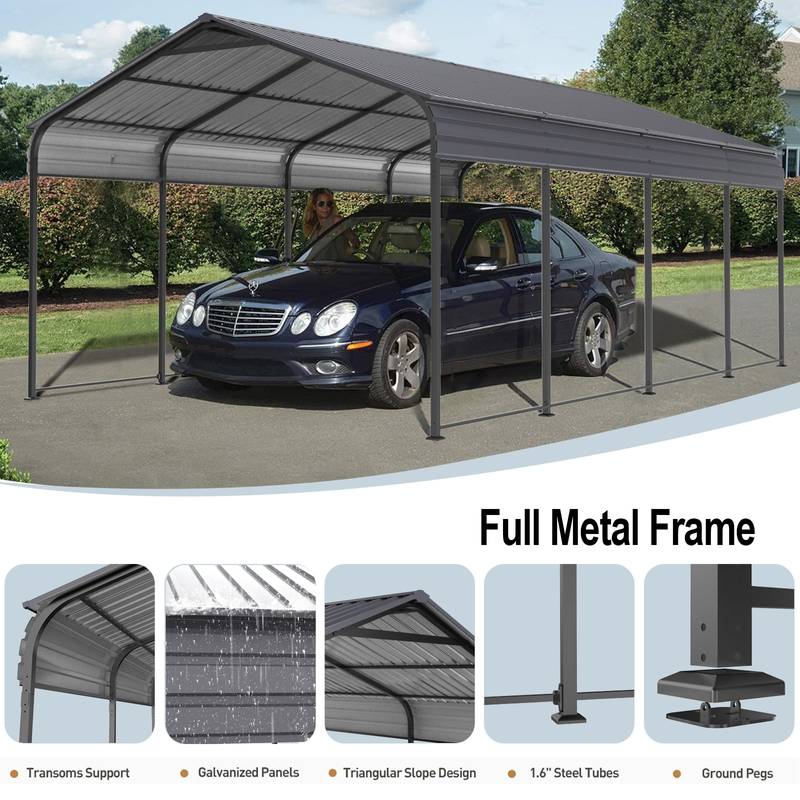 Ultimate Metal Carport Canopy - Heavy Duty Outdoor Storage for Cars, Boats, and Trucks