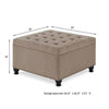Chic Linen Storage Ottoman with Stylish Button Tufting