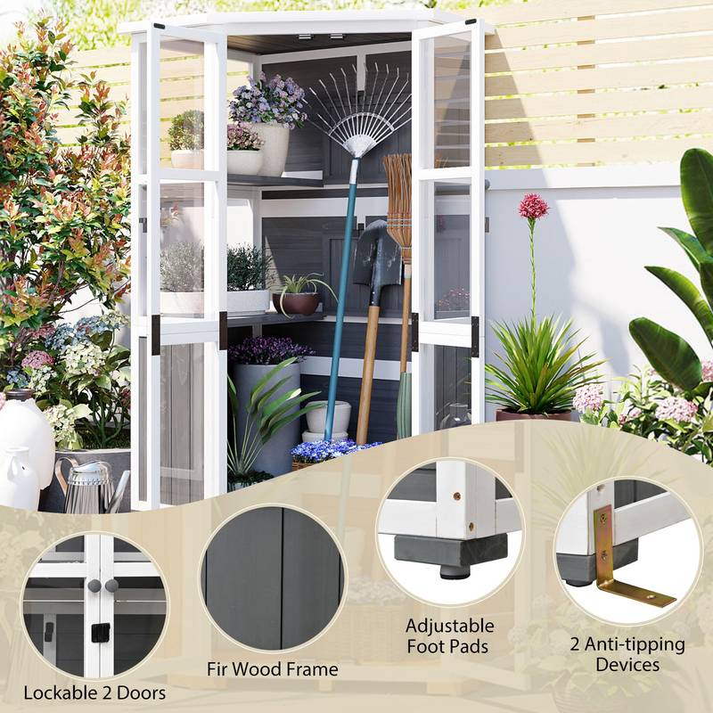 Garden Storage Haven: Stylish Outdoor Shed and Mini Greenhouse
