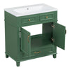 Vintage Green Bathroom Vanity with Soft-Close Storage