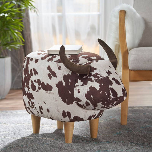 Cozy Cow Ottoman: Adorable Velvet Foot Stool for Any Space
