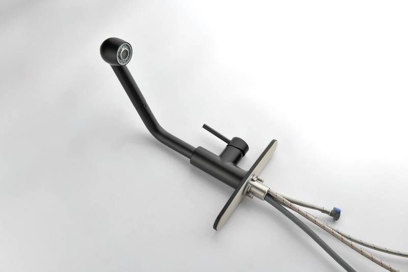Sleek Matte Black Pull-Down Kitchen Faucet
